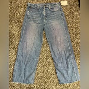 Etica Altin pink/purple Loose Fit Cropped Jeans. Size 28.